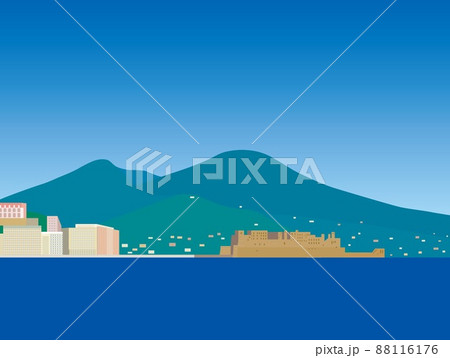 ナポリ napoli ヴェスヴィオ火山 monte vesuvio 卵城 サンタルチア海岸 ナポリ napoli ヴェスヴィオ火山 monte vesuvio 卵城 サンタルチア海岸 88116176