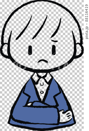 何かに困ってイライラするスーツ姿の男性のイラスト 何かに困ってイライラするスーツ姿の男性のイラスト 88116419