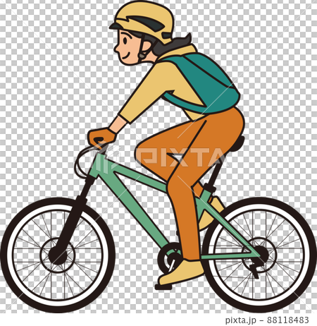 マウンテンバイクを運転する東アジア系の人 マウンテンバイクを運転する東アジア系の人 88118483
