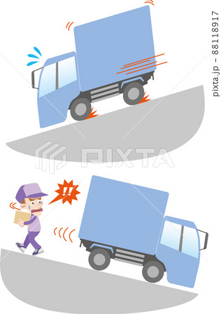 交通安全<坂道でのトラック> 交通安全<坂道でのトラック> 88118917