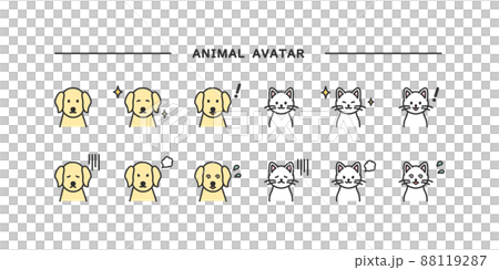 犬と猫の表情イラスト素材 88119287