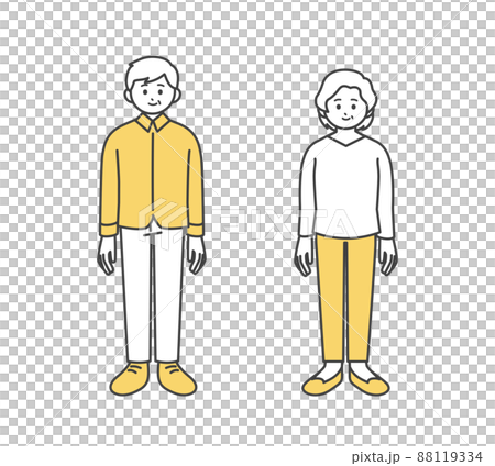 老年夫婦的插圖素材 88119334