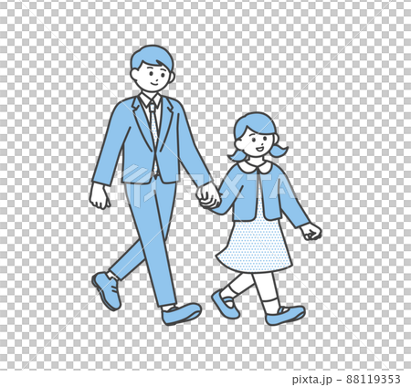 手を繋ぐ親子のイラスト素材 88119353