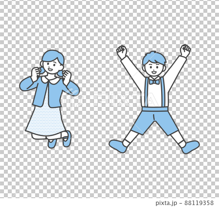 こどものポジティブなイメージイラスト素材 こどものポジティブなイメージイラスト素材 88119358