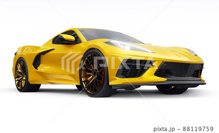 Ultra-modern red super sports car with a mid-engine layout on a white isolated background. A car for racing on the track and on the straight. 3d illustration. Ultra-modern red super sports car with a mid-engine layout on a white isolated background. A car for racing on the track and on the straight. 3d illustration. 88119759