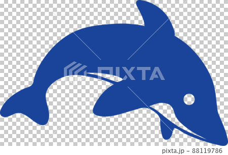 A cute dolphin jumping in a simple single color (blue) 88119786