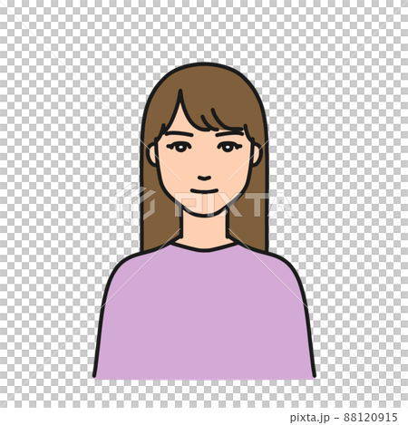 真顔の女性のイラスト素材 1915