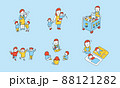 保育園での一日・さまざまなシーンのイラスト 88121282
