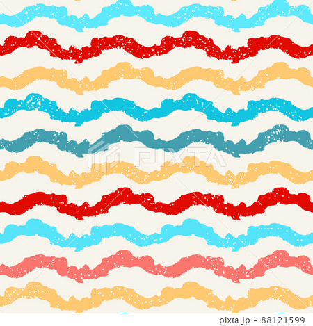 Bright seamless pattern with hand drawn waves 88121599