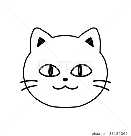 かわいい猫の顔 白 のイラスト素材 1265