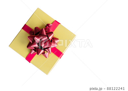 Luxury New Year gift box and Christmas gift boxed with bow ribbon in Christmas background 88122241