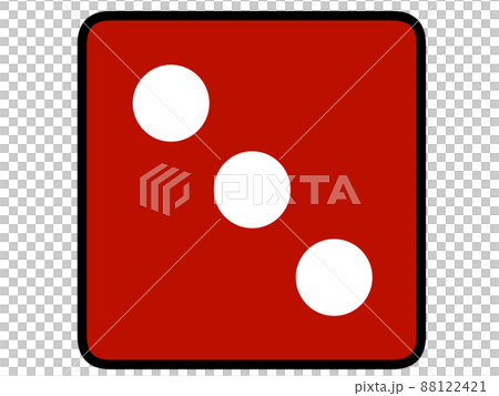 Illustration material of red dice 3 eyes 88122421