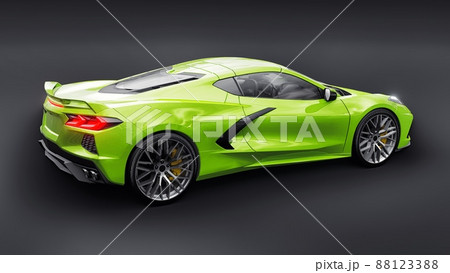 Super sports car on a Black background. 3d illustration. 88123388