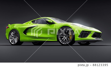 Super sports car on a Black background. 3d illustration. 88123395