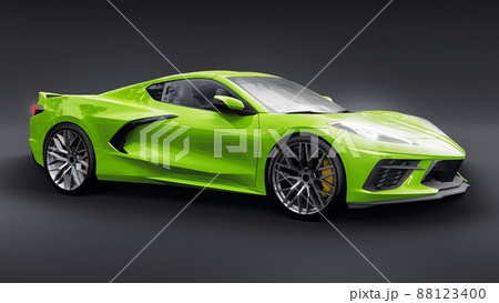 Super sports car on a Black background. 3d illustration. 88123400