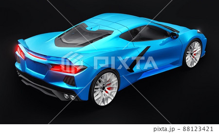 Super sports car on a black background. 3d illustration. 88123421