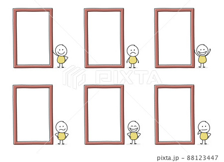Funny stickman with empty board. Icon set. Vector Funny stickman with empty board. Icon set. Vector 88123447