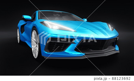 Super sports car on a black background. 3d illustration. 88123692
