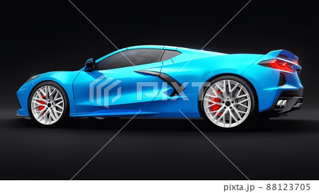 Super sports car on a black background. 3d illustration. 88123705