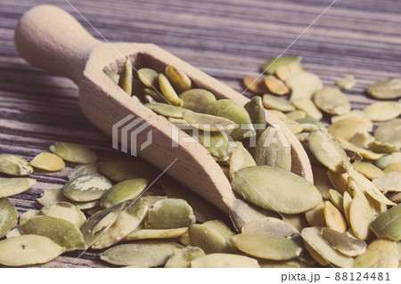 Pumpkin seeds as healthy ingredients. Source vitamins and minerals Pumpkin seeds as healthy ingredients. Source vitamins and minerals 88124481