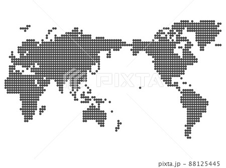 おおまかな世界地図を丸ドットで表現したイラスト