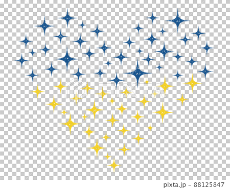 藍色黃色心星閃耀框架 88125847