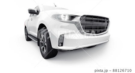 Mid-size modern pickup truck. 3D illustration 88126710