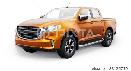 Mid-size modern pickup truck. 3D illustration 88126750