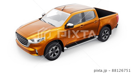 Mid-size modern pickup truck. 3D illustration 88126751