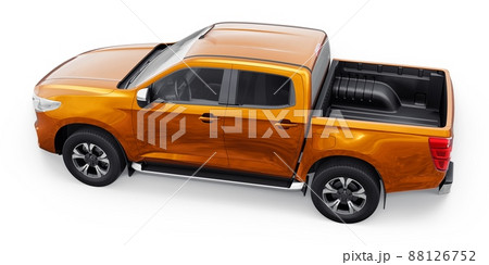 Mid-size modern pickup truck. 3D illustration 88126752