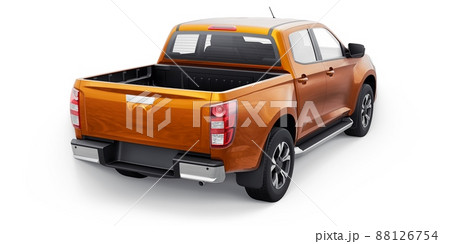 Mid-size modern pickup truck. 3D illustration Mid-size modern pickup truck. 3D illustration 88126754