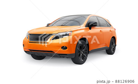 City premium family SUV on white isolated background. 3d rendering. 88126906