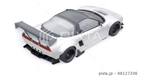 tuned sports racing car with arch extensions, air suspension and a huge spoiler. 3d rendering 88127206