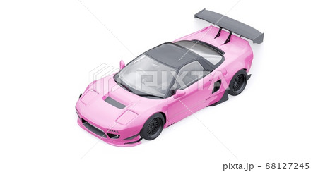 tuned sports racing car with arch extensions, air suspension and a huge spoiler. 3d rendering tuned sports racing car with arch extensions, air suspension and a huge spoiler. 3d rendering 88127245