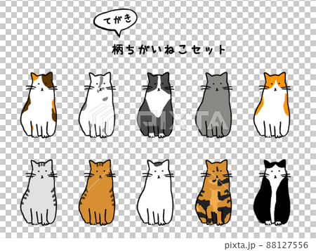 手描き柄違い猫セット 88127556
