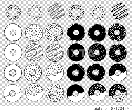 Donut hand-drawn illustration 01 - line drawing 88128429