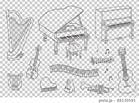 Sketch japanese string music instrument Royalty Free Vector