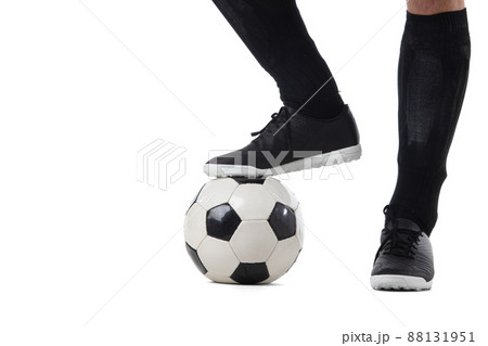Leg of soccer player with ball Leg of soccer player with ball 88131951