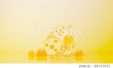 3d render of simple chemical bond in side cell or molecules. The associated of atoms, ions, bond and molecules. Liquid drop bubble background. Covalent bond. Biochemical interaction. 3d render of simple chemical bond in side cell or molecules. The associated of atoms, ions, bond and molecules. Liquid drop bubble background. Covalent bond. Biochemical interaction. 88132022