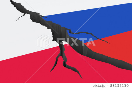 Conflict between Russia and Poland. 3d render. 88132150