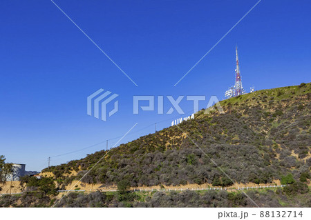 Sunny landscape view from Hollywood Hills trail 88132714