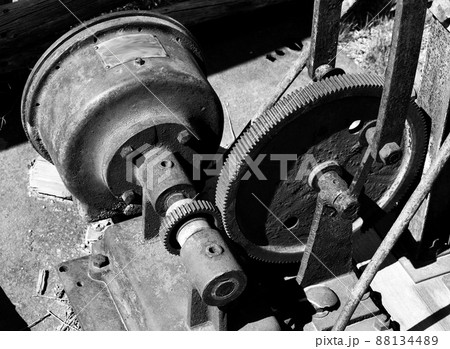 Abandoned Mining gear and machinery Abandoned Mining gear and machinery 88134489