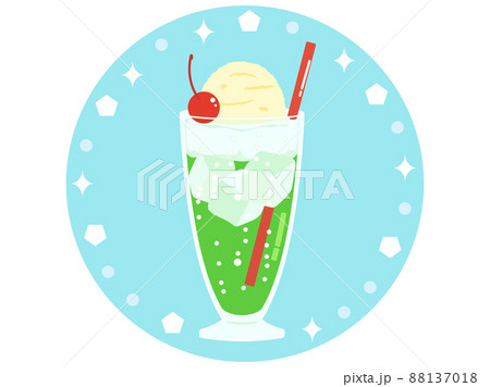 メロンソーダーのイラスト 88137018