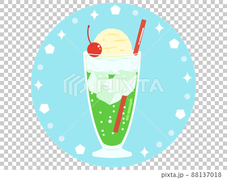 メロンソーダーのイラスト 88137018