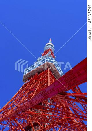 下から眺める観光名所の東京タワー「Tokyo Towerとうきょうタワー」 下から眺める観光名所の東京タワー「Tokyo Towerとうきょうタワー」 88137746