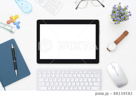 デスク　無人　真俯瞰　コピースペース 88139582