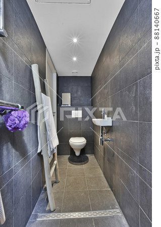 Interior of small clean restroom in miniature style Interior of small clean restroom in miniature style 88140667