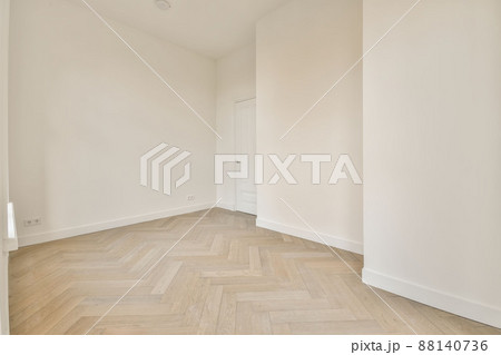 The interior of an open empty room in a studio apartment with a white decoration 88140736