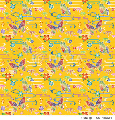 沖縄の伝統工芸琉球紅型のデザインイラスト 88140884