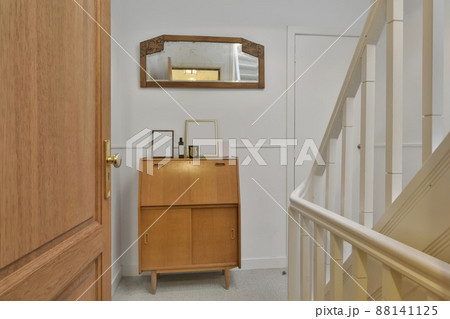 Practical corridor in the usual style with a staircase. Landing Practical corridor in the usual style with a staircase. Landing 88141125
